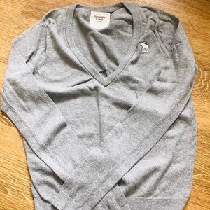 Gray Abercrombie V-neck Sweater